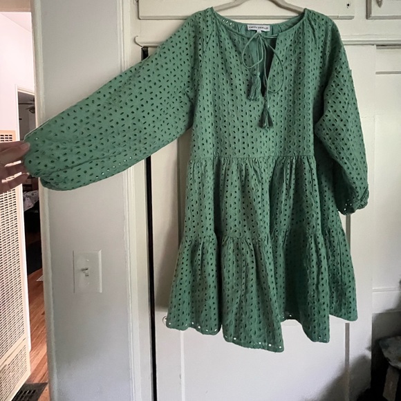 Karina Grimaldi Irina Eyelet Mini Dress in Sage size XS from Revolve - Picture 3 of 14